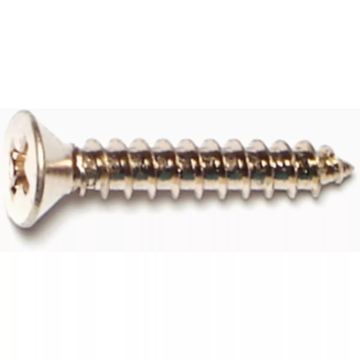 Midwest Fastener #8 x 1 In. Brass Plated Steel Phillips Flat Head Sheet Metal Screws (40 Ct.)-