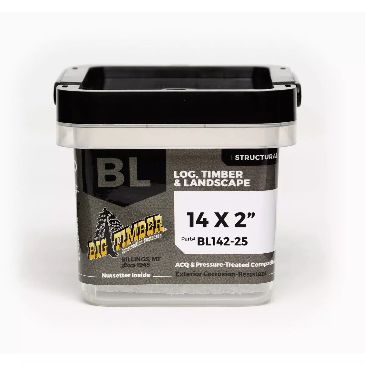 Big Timber #14 x 2 In. Black Log Structure Screw (25 Ct.)