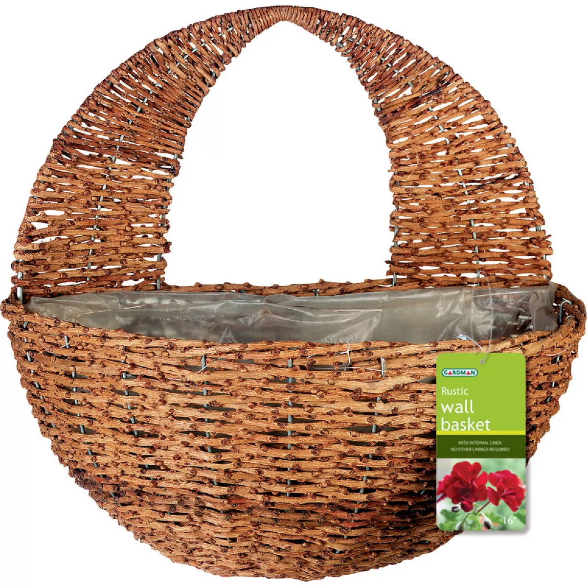 Gardman 16 In. Rattan Fiber Natural Hanging Plant Basket