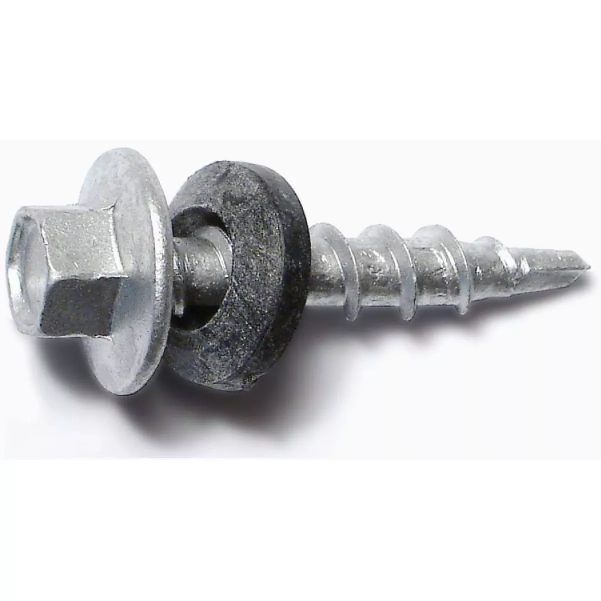 Midwest Fastener #10-14 x 1 In. Silver Ruspert Coated Steel Hex Washer Head Pole Barn Self-Drilling Screws (100 Ct.)