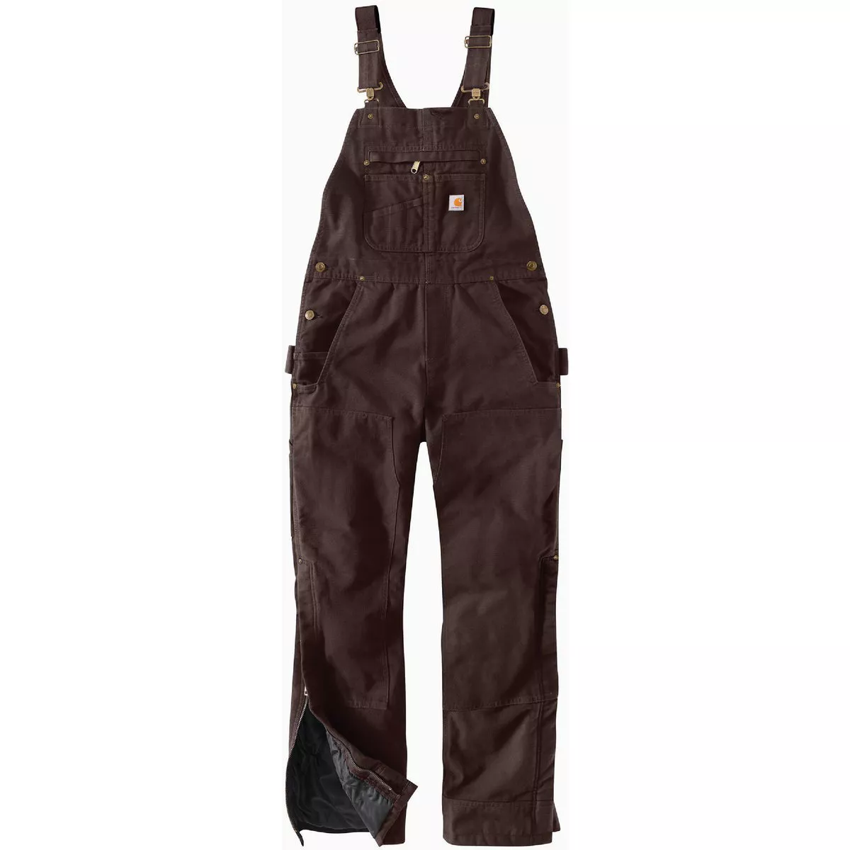 Carhartt Women's XXL Short Dark Brown Washed Duck Insulated Bib Overalls, Relaxed Fit