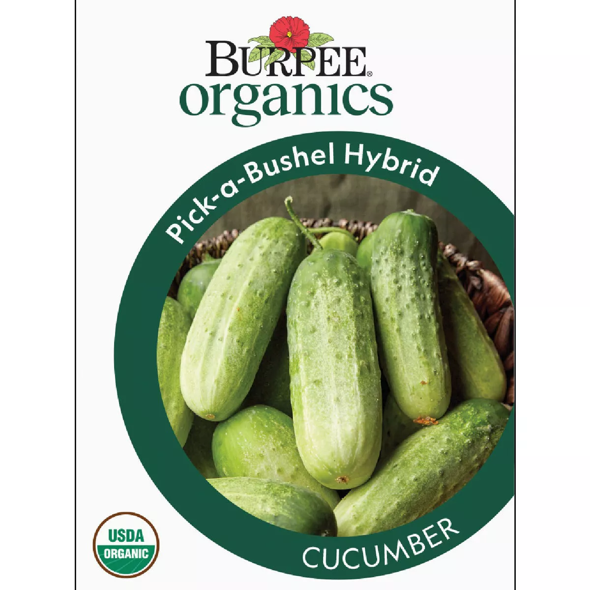 Burpee Organic Cucumber Pick-a-Bushel Hybrid Seed Packet