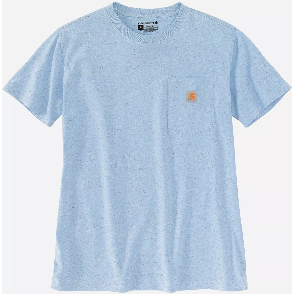 Carhartt Women's Large Regular Powder Blue Nep Heavyweight Short Sleeve Pocket T-Shirt, Loose Fit