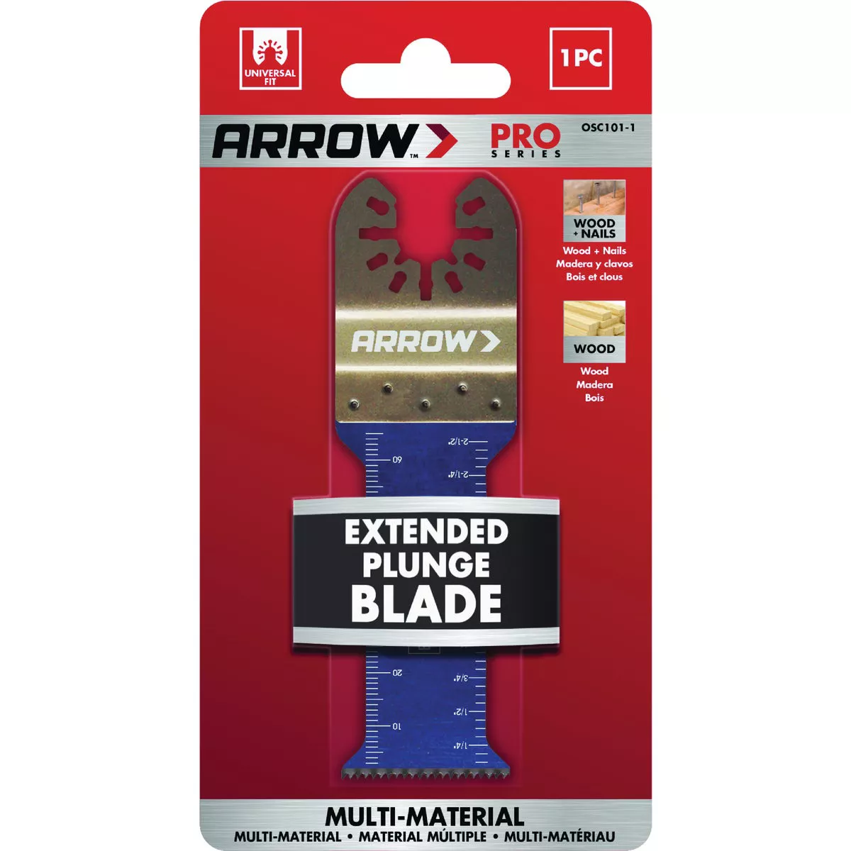Arrow 1-1/4 In. Extended Plunge Thick Wood Oscillating Blade