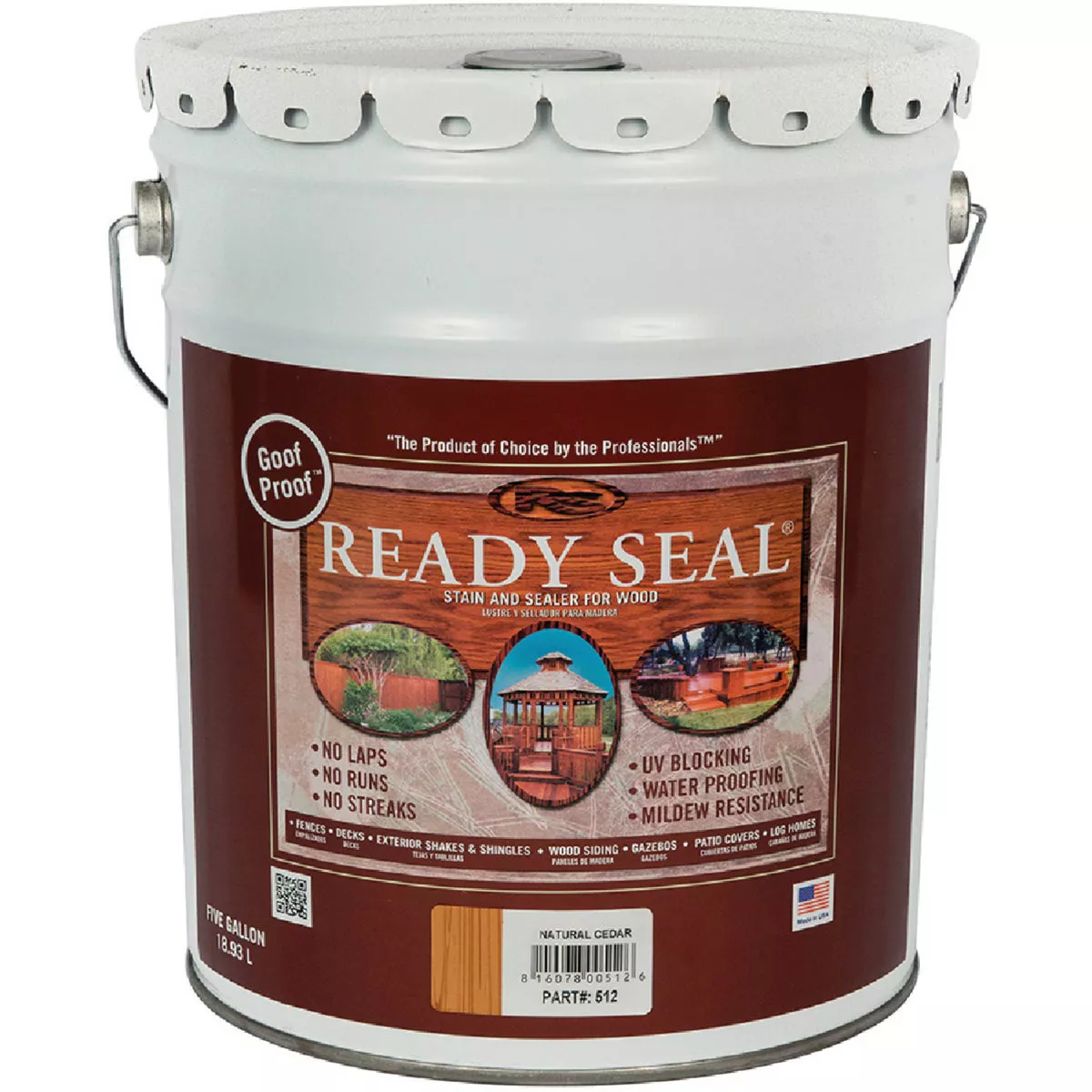 Ready Seal 5 Gal. Wood Stain & Sealer 250VOC, Natural Cedar