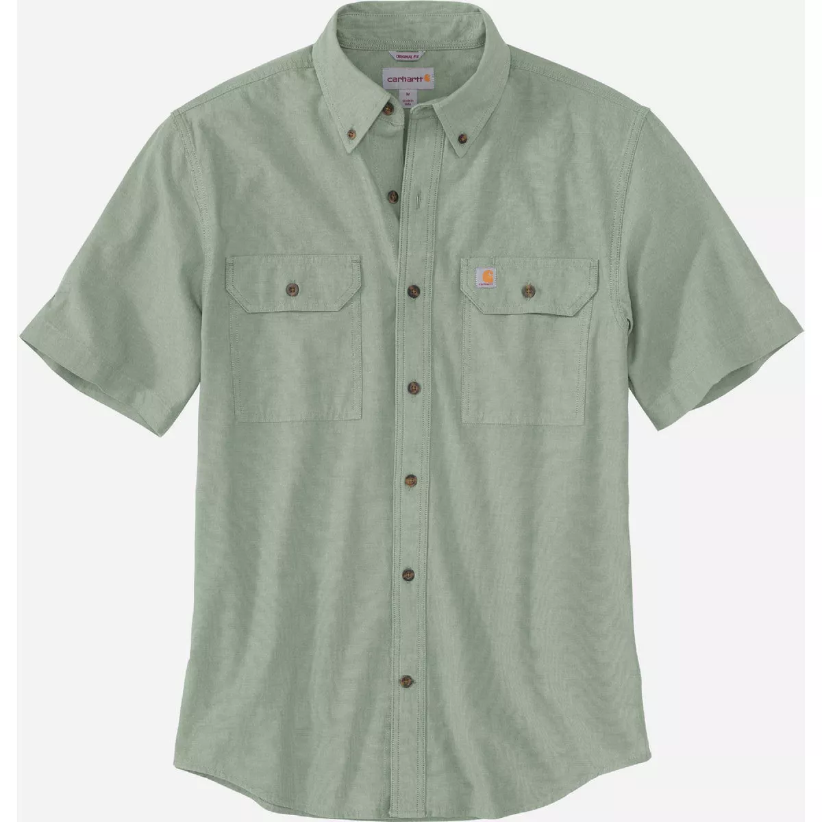 Carhartt Men's Medium Regular Succulent Short Sleeve Midweight Button Down Shirt, Loose Fit
