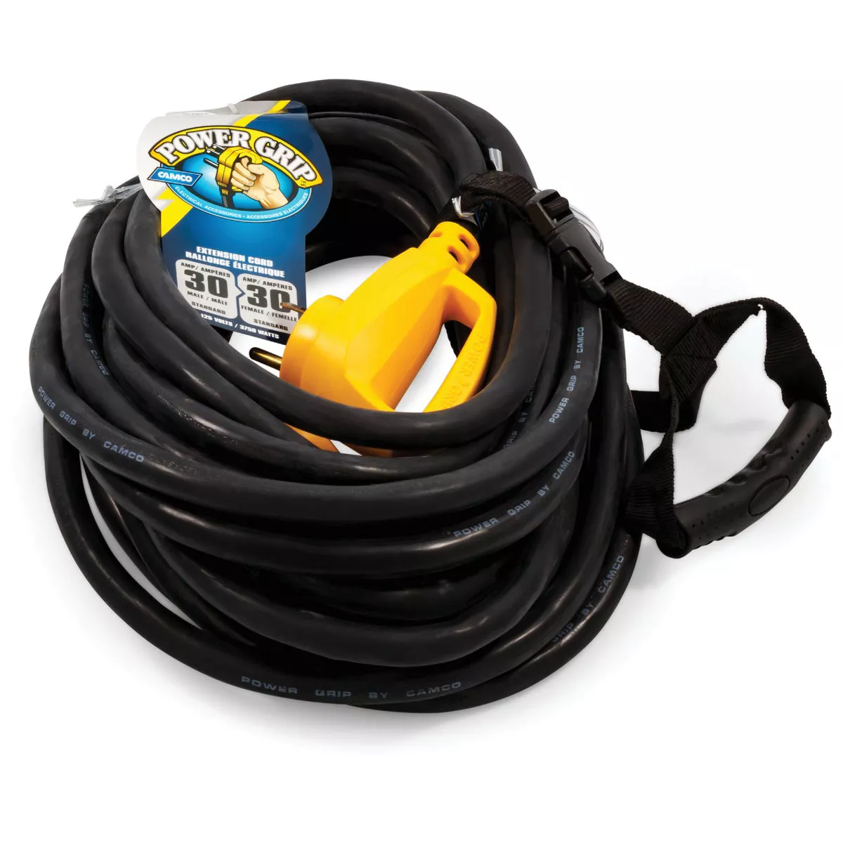 Camco PowerGrip 50Ft. 30A 125V 6/8 Gauge RV Extension Cord