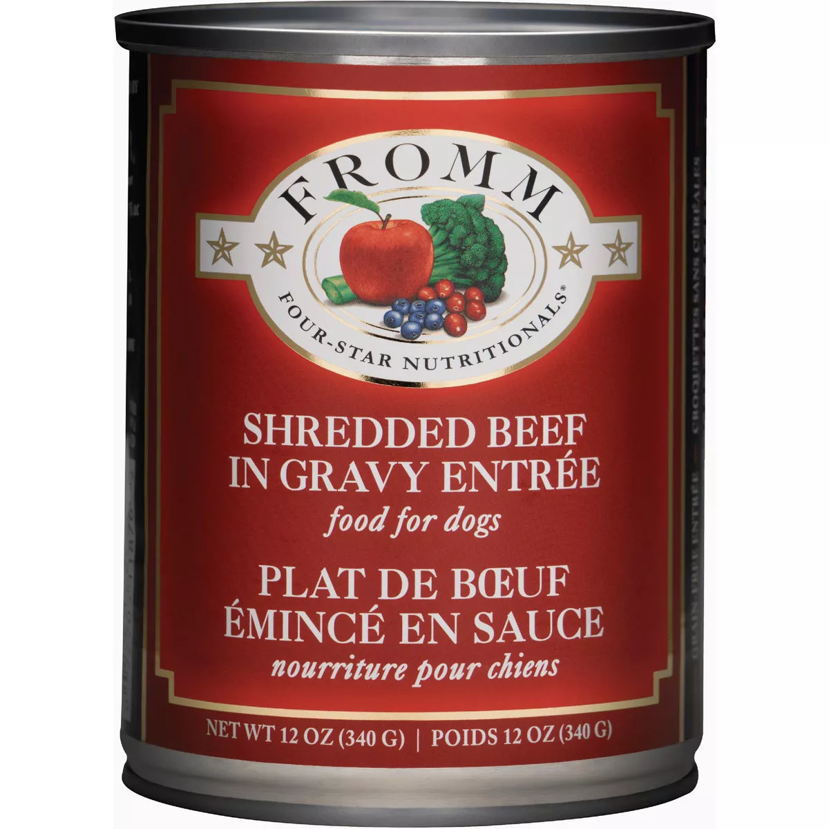 Fromm Four-Star Nutritionals Shredded Beef in Gravy Entree Wet Dog Food, 12 Oz.