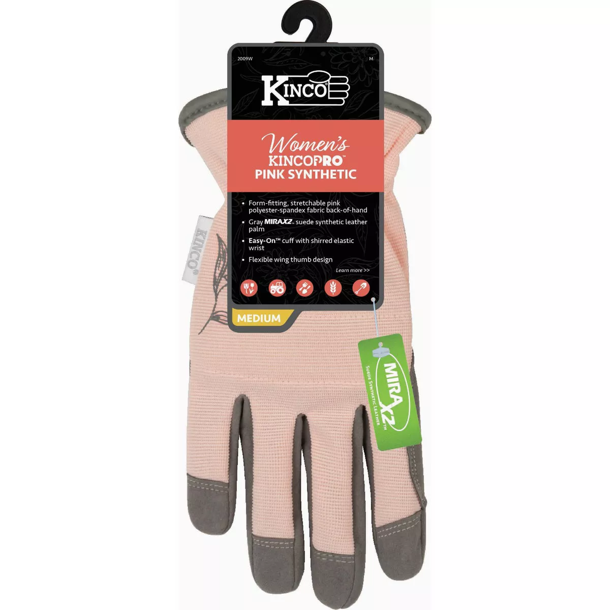 KincoPro Women's Large Pink Synthetic Glove