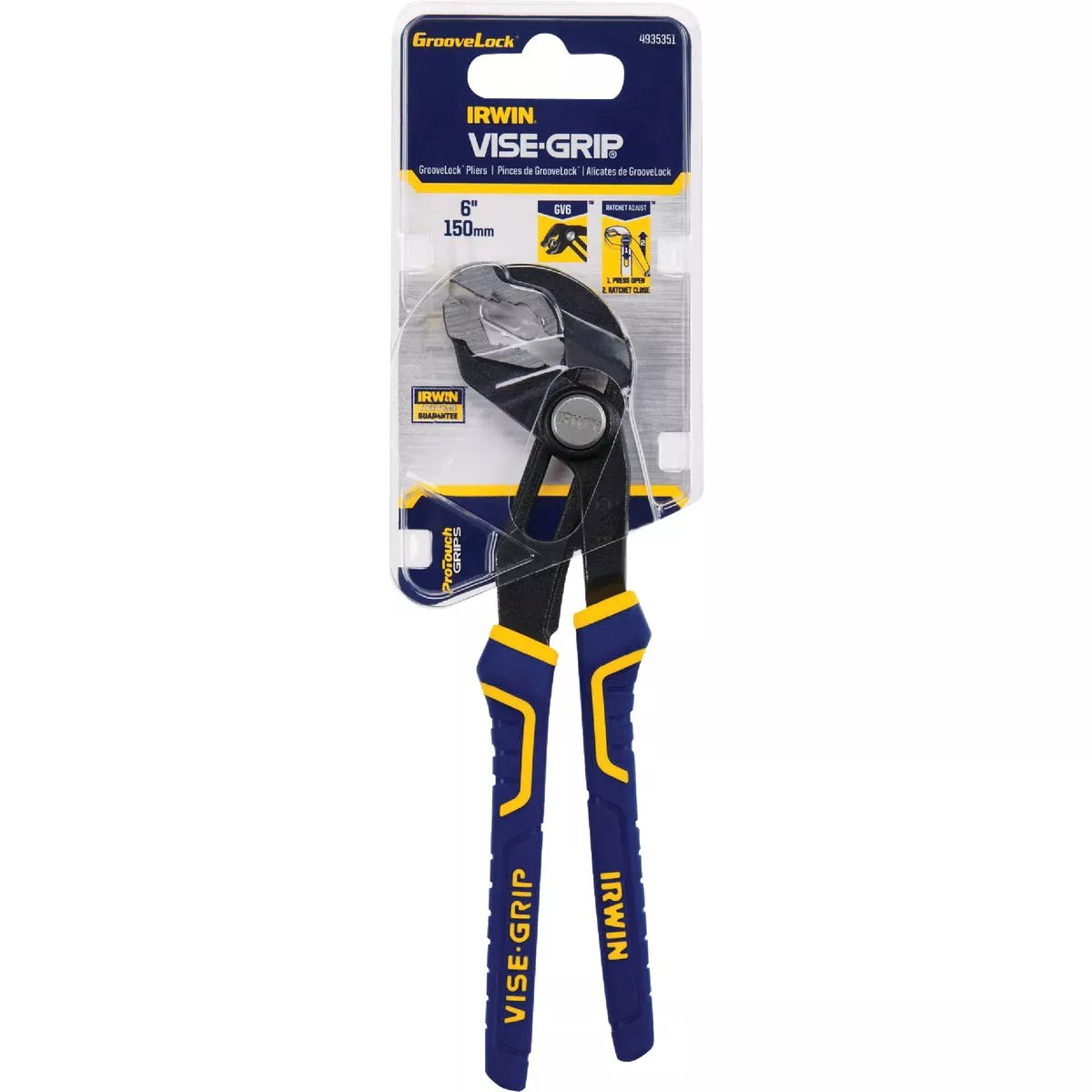 Irwin Vise-Grip 6 In. V-Jaw GrooveLock Groove Joint Pliers - photo 2