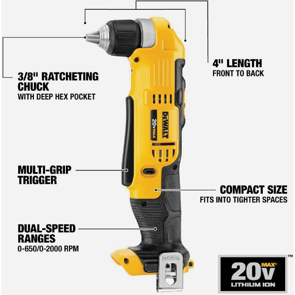 M28 28 Volt Lithium Ion Cordless Right Angle Drill - Tool Only