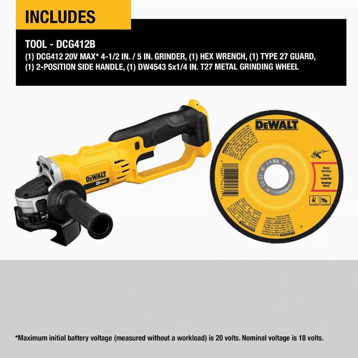 DEWALT 20V MAX 4-1/2 - 5 In. Cordless Grinder (Tool Only) - photo 2