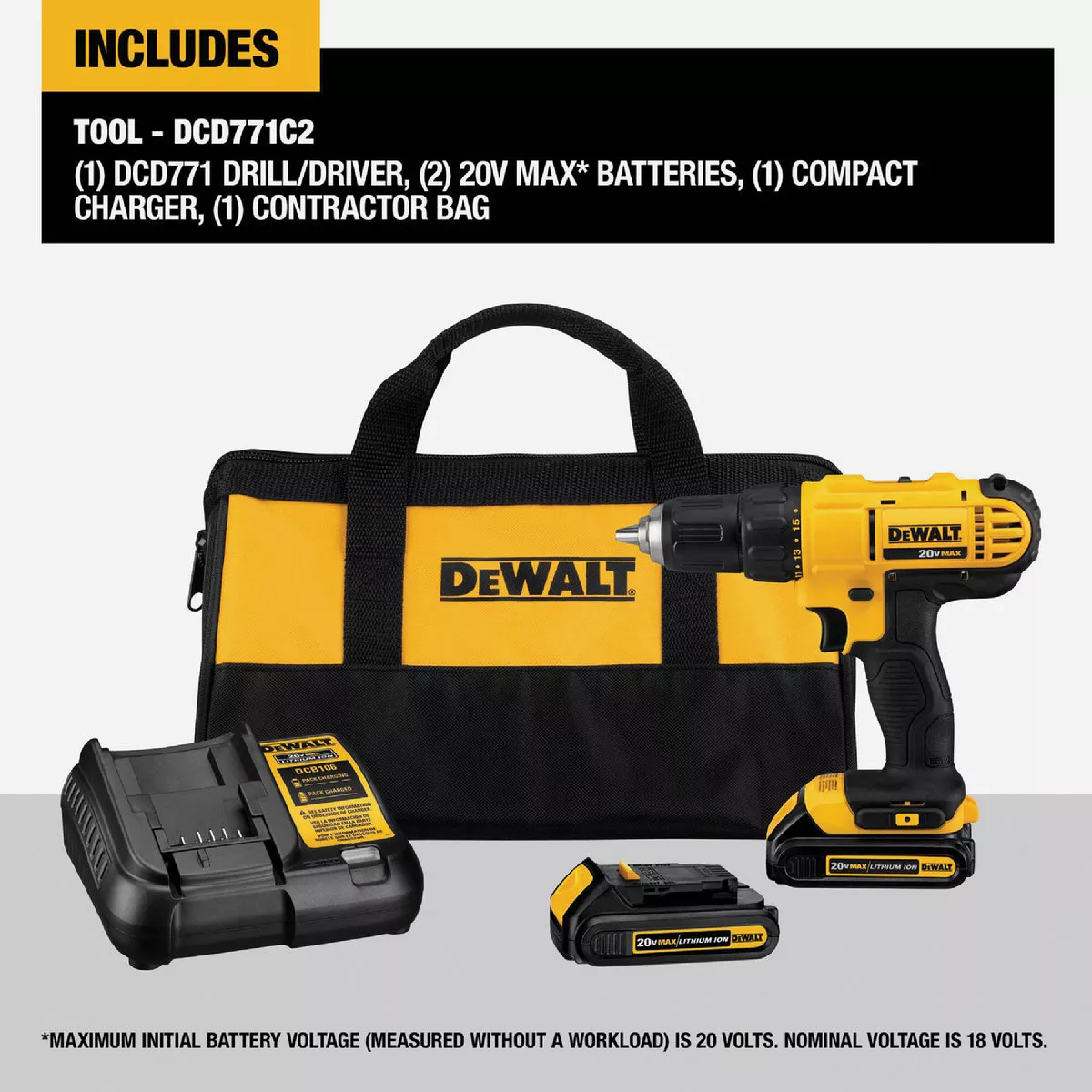 DEWALT 20V MAX 1/2 In. Cordless Drill/Driver Kit with (2) 1.3 Ah Batteries & Charger - photo 2