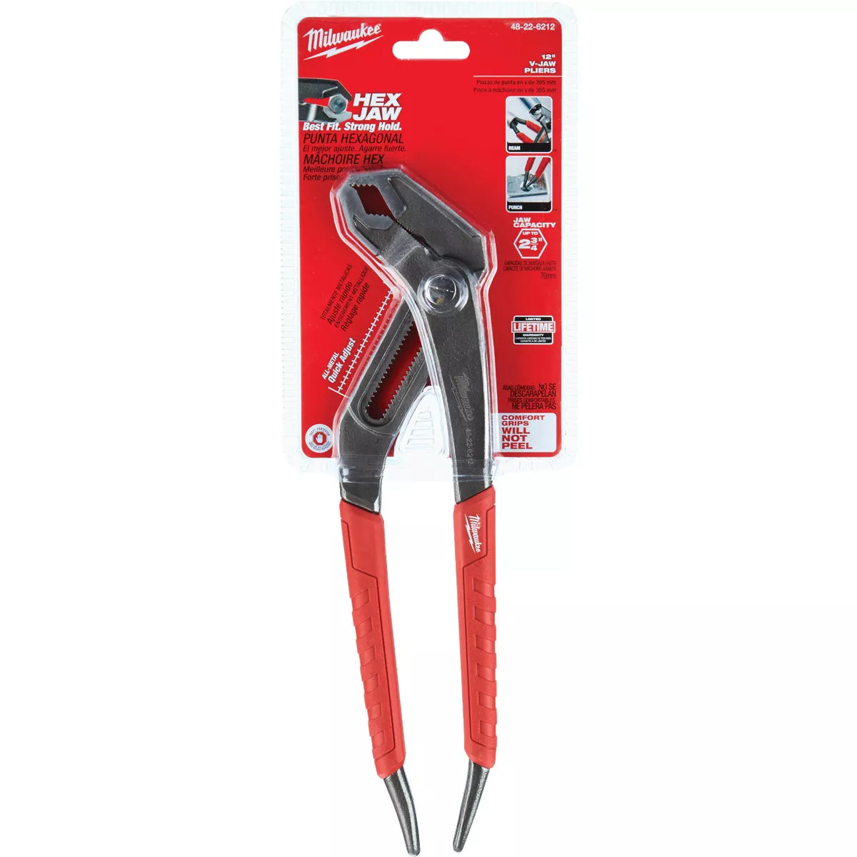 Milwaukee 10 In. Comfort Grip V-Jaw Groove Joint Pliers