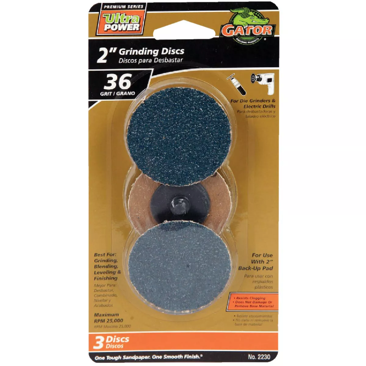 Gator Blade Surface 2 In. 36 Grit Grinding Surface Conditioning Sanding Disc (3-Pack)