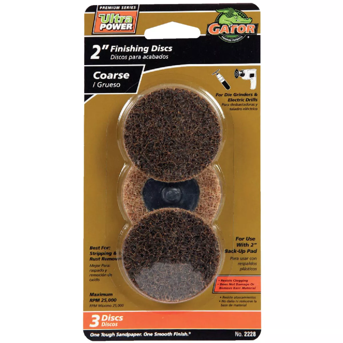Gator Blade Surface 2 In. 50 Grit Coarse Finishing Surface Conditioning Sanding Disc (3-Pack)