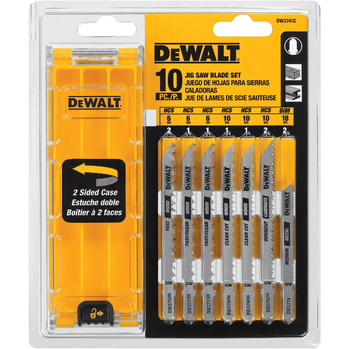 DEWALT 10-Piece T-Shank Jig Saw Blade Set with Case