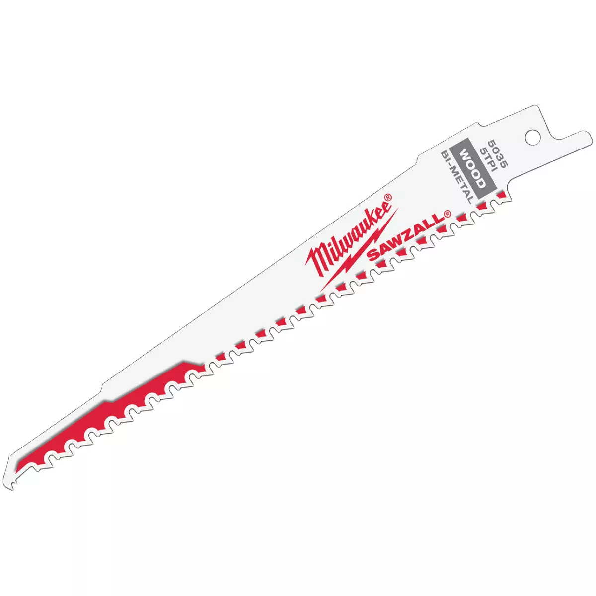 Milwaukee SAWZALL 6 In. 5 TPI Wood Reciprocating Saw Blade, Bulk