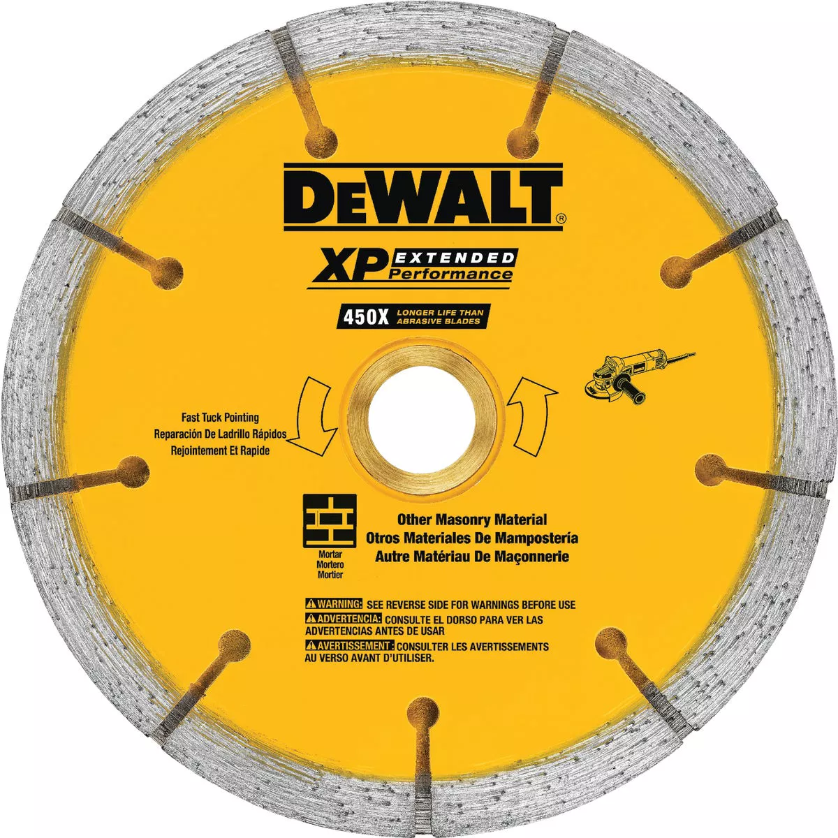 DEWALT Extended Performance 4 In. Tuck Point Segmented Rim Dry/Wet Cut Diamond Blade