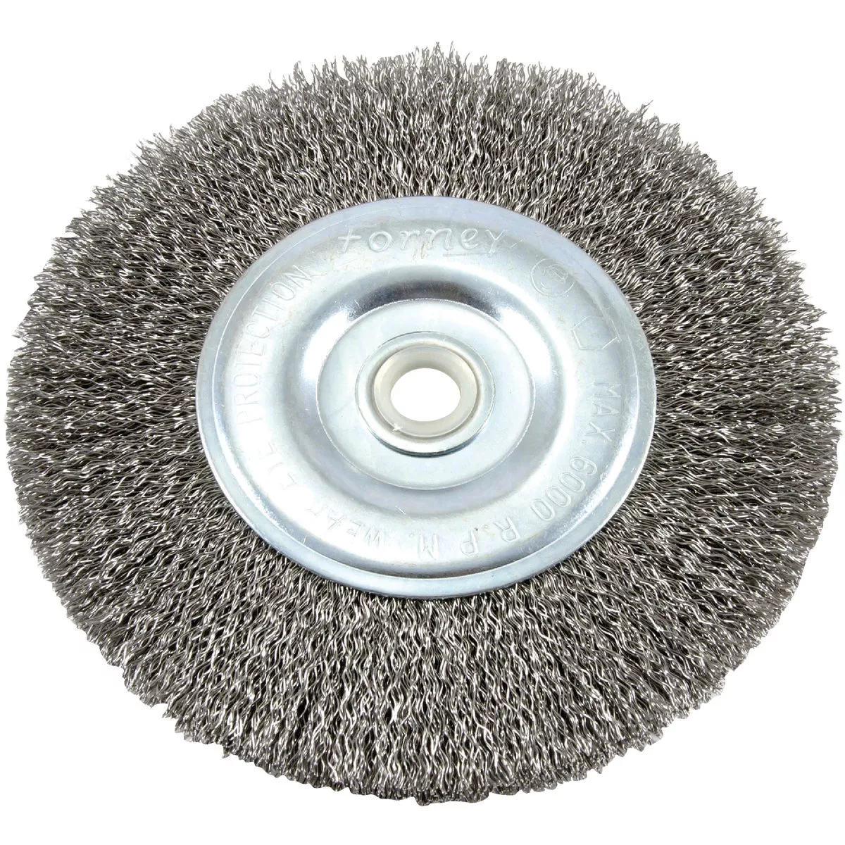 Forney 6 In. Crimped, Coarse .012 In. Bench Grinder Wire Wheel