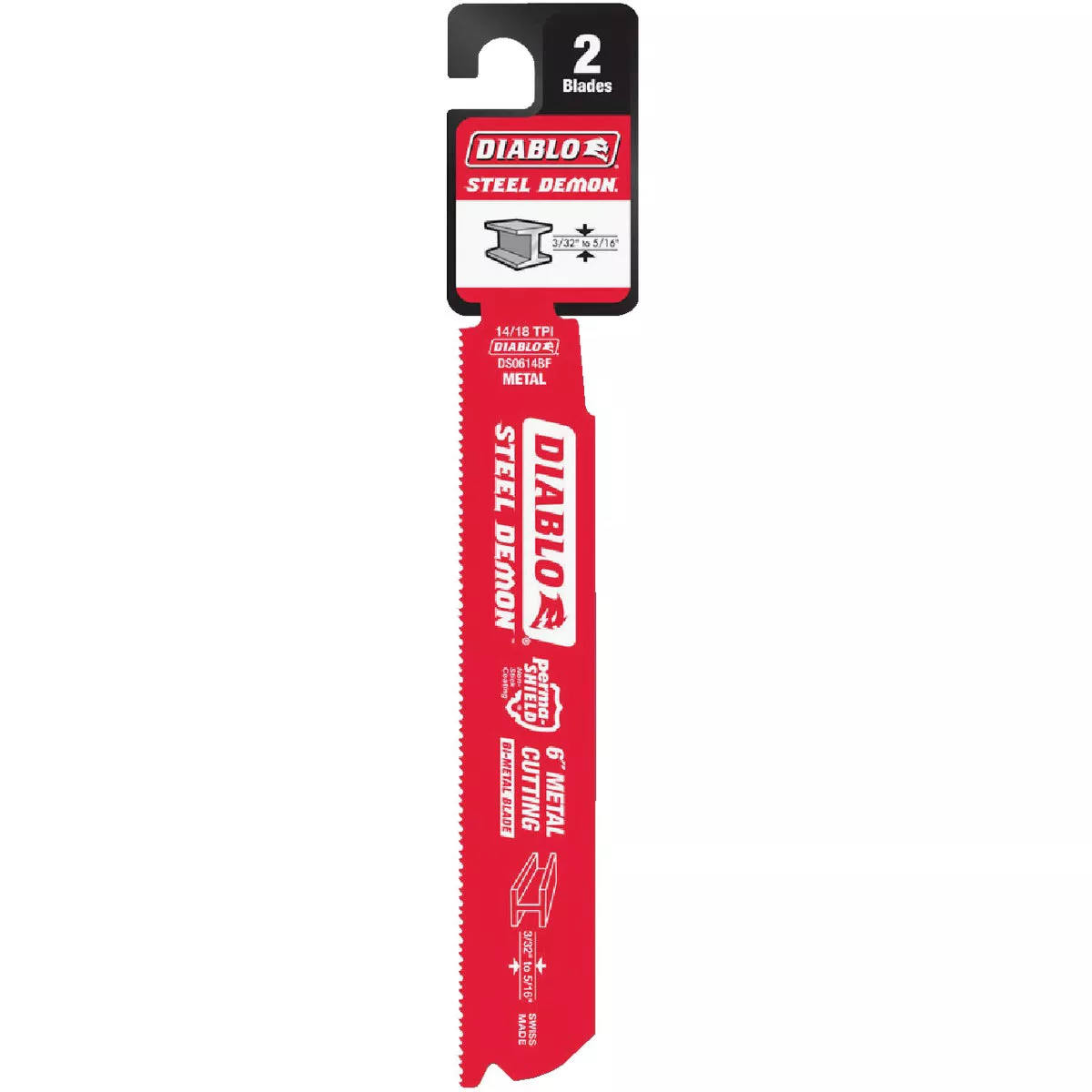 Diablo 6 In. 14/18 TPI Bi-Metal Medium Metal Reciprocating Saw Blade (2-Pack)