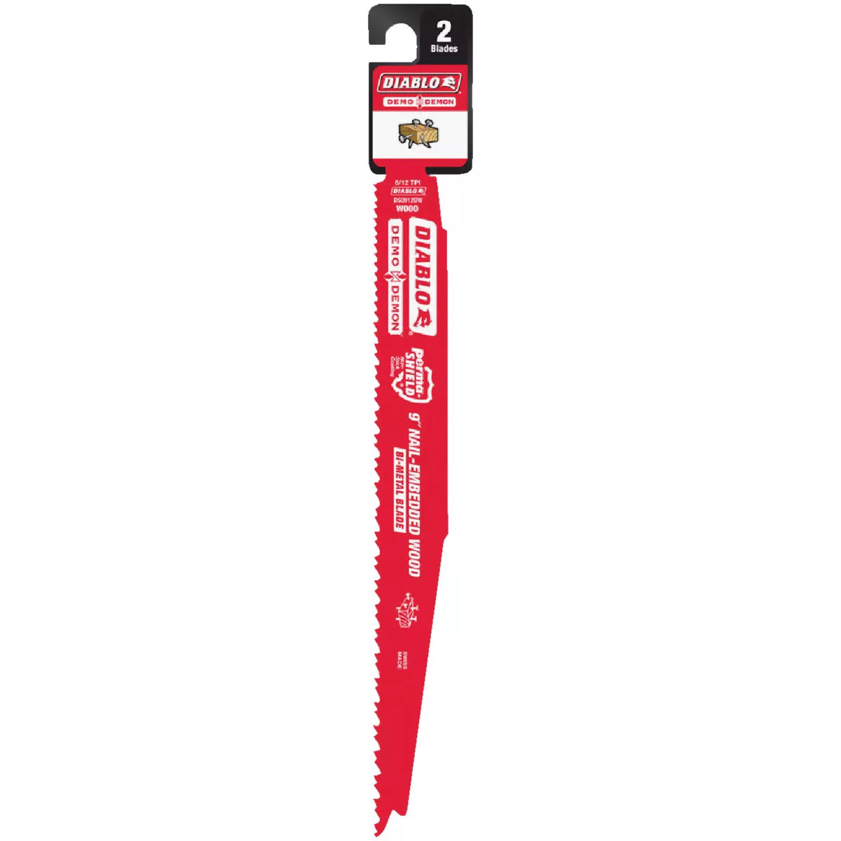 Diablo Demo Demon 9 In. 4/6 TPI Bi-Metal Nail-Embedded Wood Reciprocating Saw Blade (2-Pack)