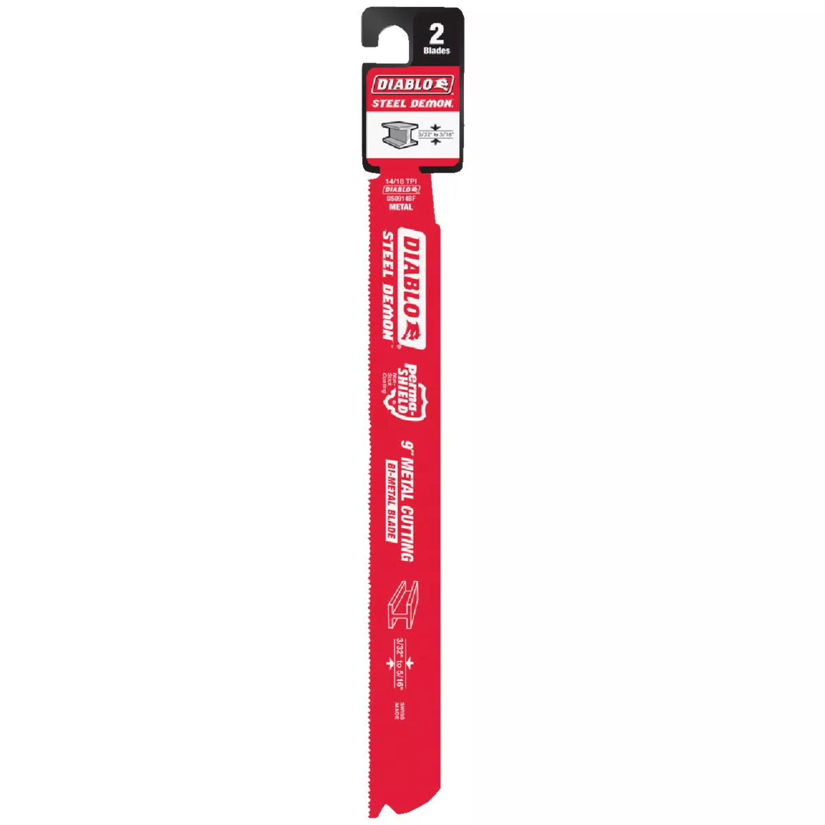 Diablo 9 In. 14/18 TPI Bi-Metal Medium Metal Reciprocating Saw Blade (2-Pack)