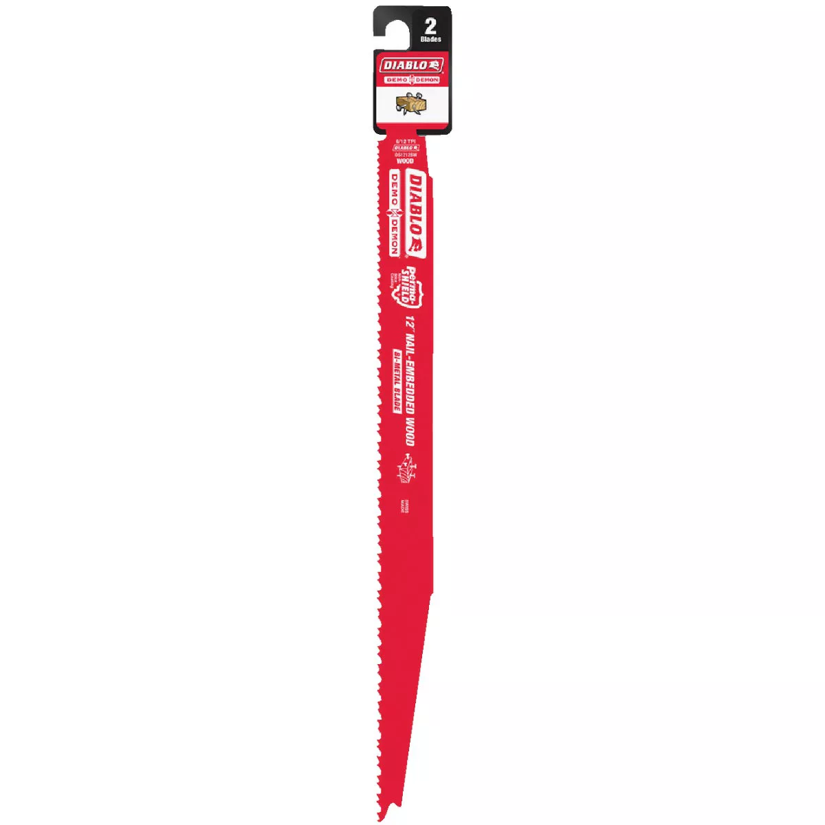 Diablo Demo Demon 12 In. 4/6 TPI Bi-Metal Nail-Embedded Wood Reciprocating Saw Blade (2-Pack)