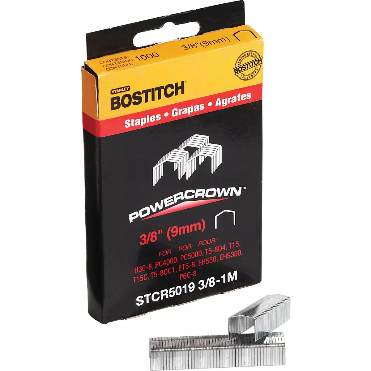 Bostitch Powercrown Hammer Tacker Staple, 3/8 In. (1000-Pack) - photo 3