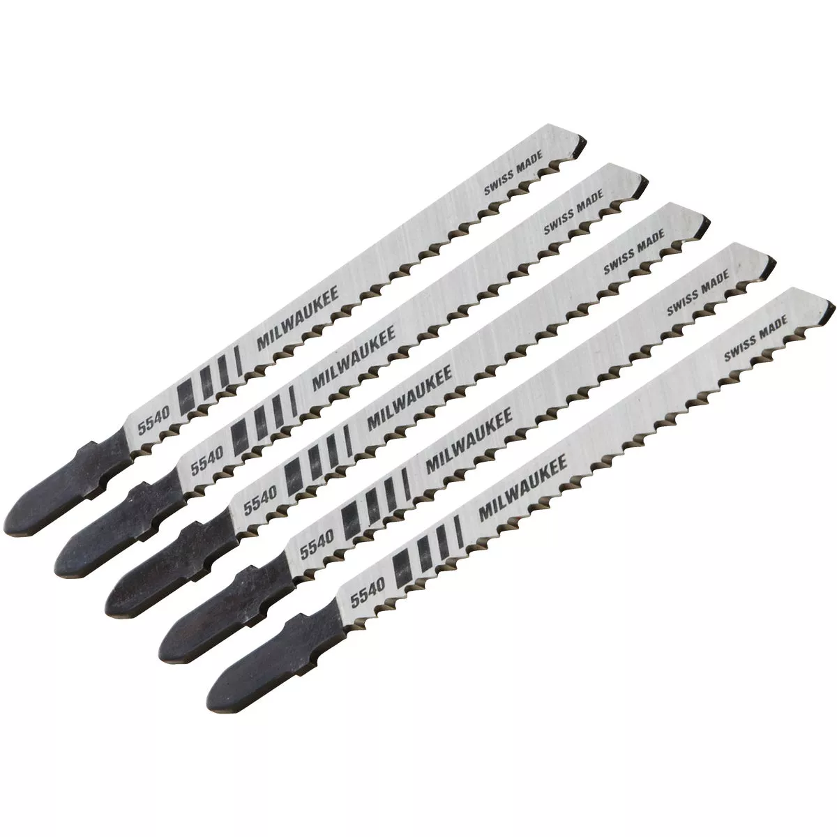 Milwaukee T-Shank 4 In. x 10 TPI High Carbon Steel Jig Saw Blade, Wood Cutting (5-Pack)
