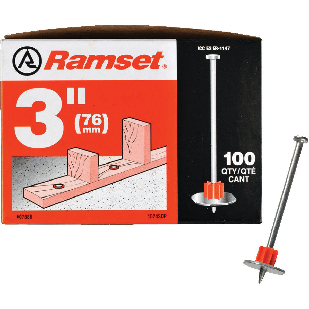 Ramset 3 In. Fastening Pin with Washer (100Pack) Do it Best