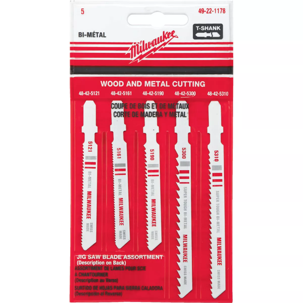 Milwaukee 5-Piece T-Shank Jig Saw Blade Set - photo 2