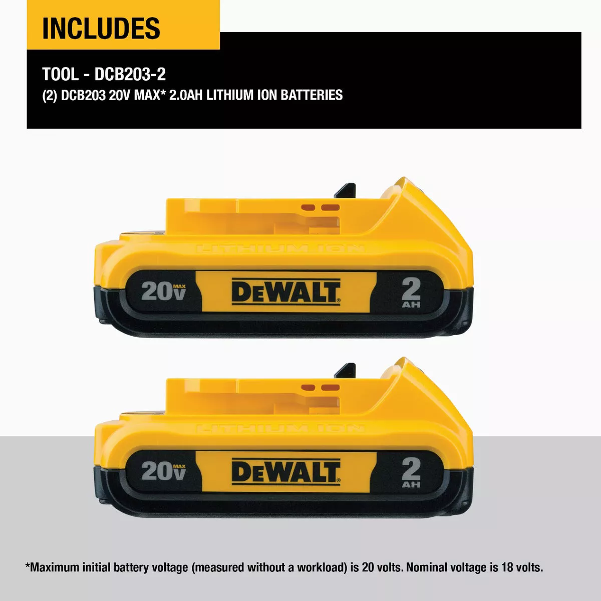 DEWALT 20V MAX Lithium-Ion 2.0 Ah Compact Battery Pack (2-Pack) - photo 7