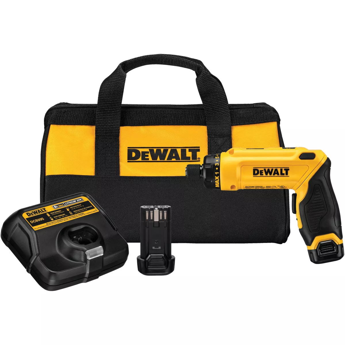 DEWALT 8-Volt MAX Lithium-Ion Gyroscopic 1/4 In. Cordless Screwdriver Kit (2-Battery)