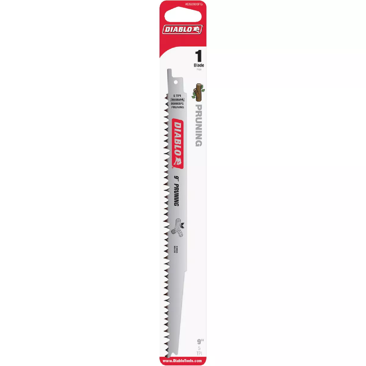 Diablo 9 In. 5 TPI Fleam Ground Pruning Reciprocating Saw Blade (5-Pack)