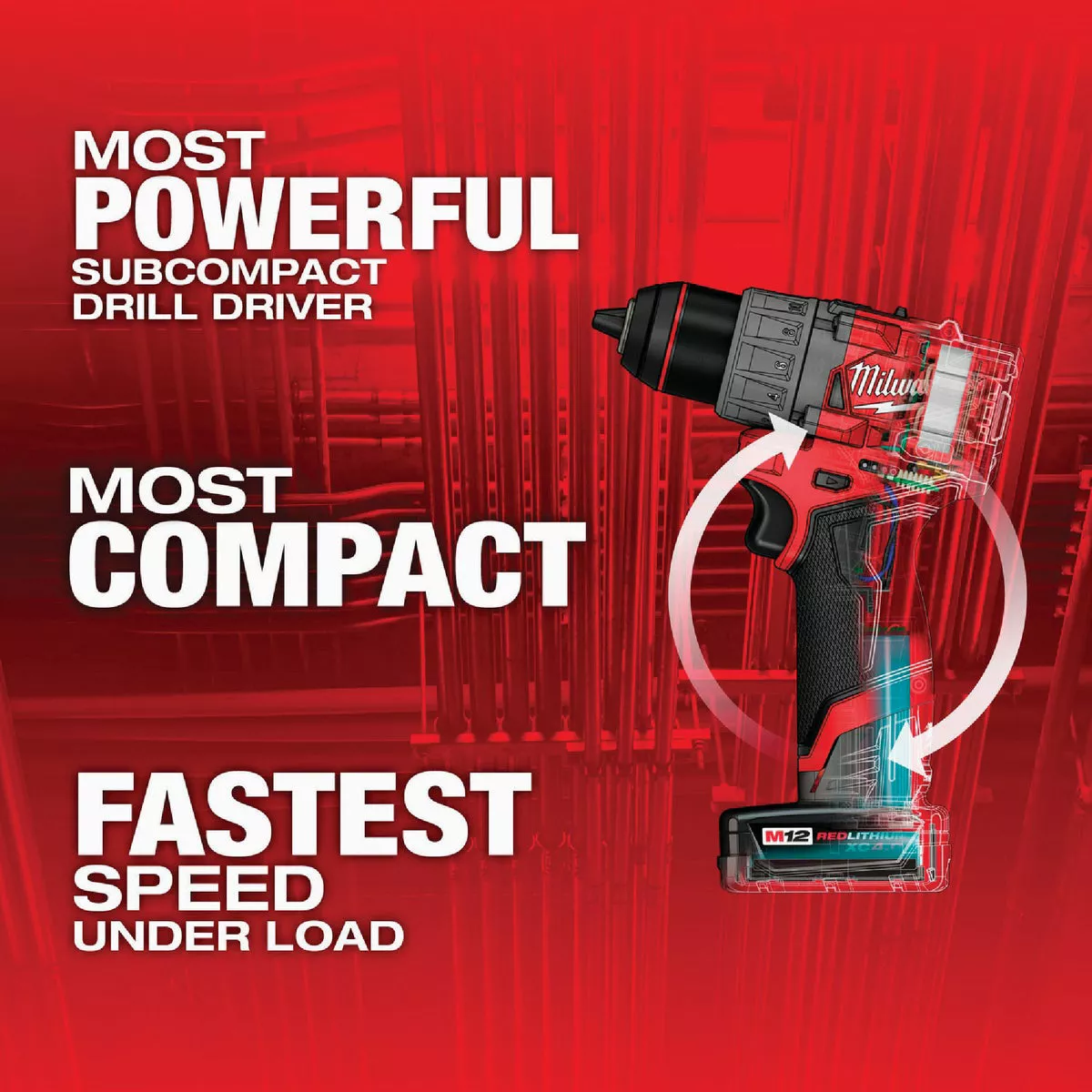 Milwaukee M12 FUEL Brushless 1/2 In. Subcompact Cordless Drill/Driver Kit with 4.0 Ah & 2.0 Ah Battery & Charger - photo 2