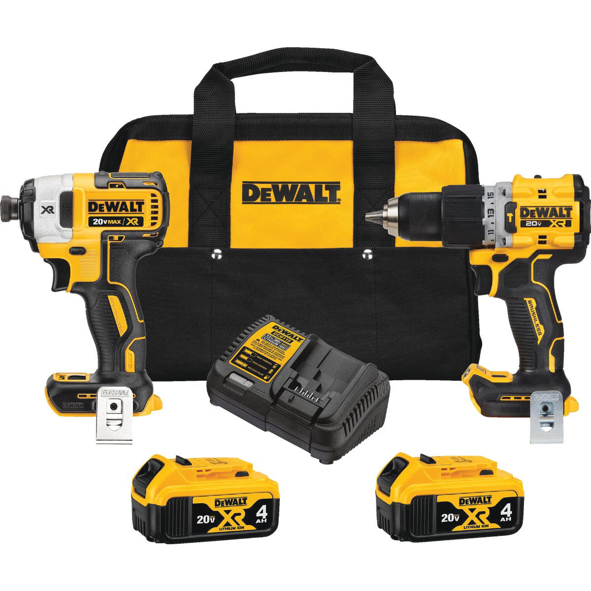 DEWALT 20V MAX XR 2 Tool Brushless Cordless Compact Hammer Drill