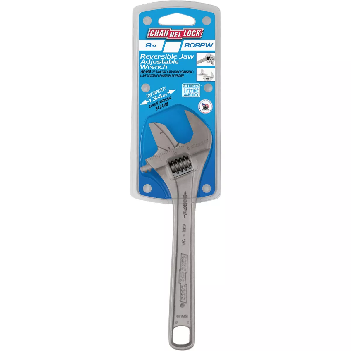 Channellock 8 In. Steel Adjustable Pipe Wrench with Extra Wide Reversible Jaw - photo 2