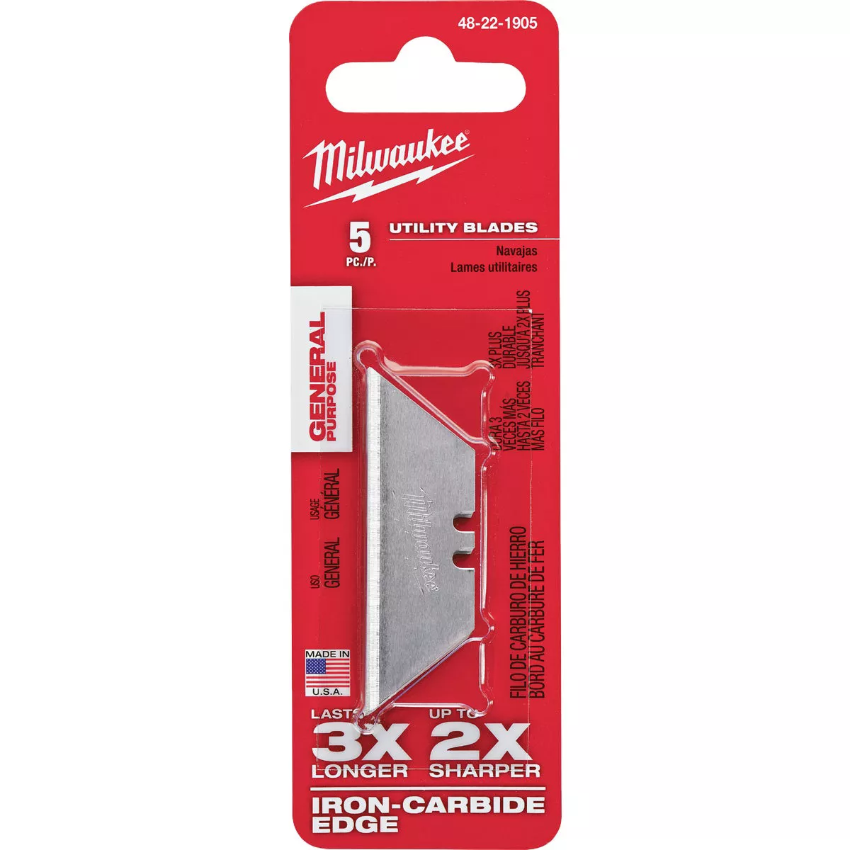 Milwaukee General Purpose 2-Point 2-3/8 In. Utility Knife Blade (5-Pack) - photo 2