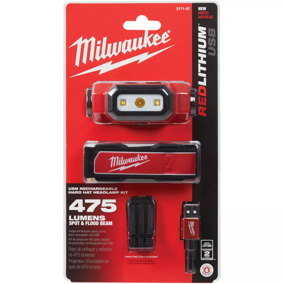Milwaukee 600 Lm. LED REDLITHIUM USB Rechargeable Hard Hat Headlamp Do it Best