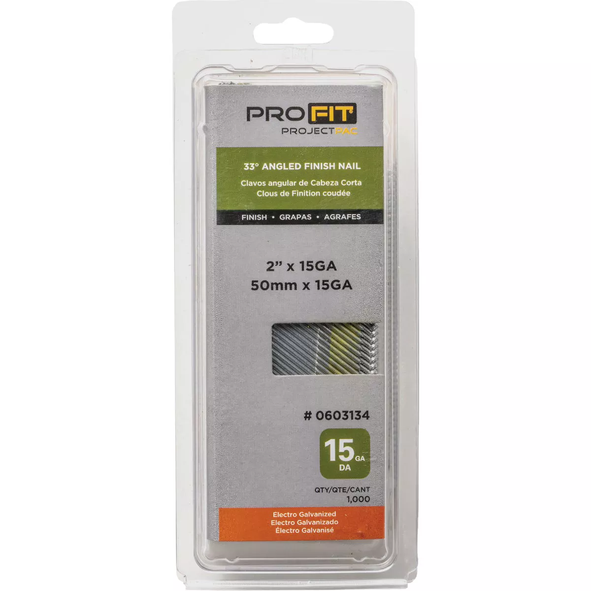 Pro-Fit 2 In. 15 Gauge Electro Galvanized 33 Degree DA-Style Angled Finish Nail (1000 Ct.) - photo 2