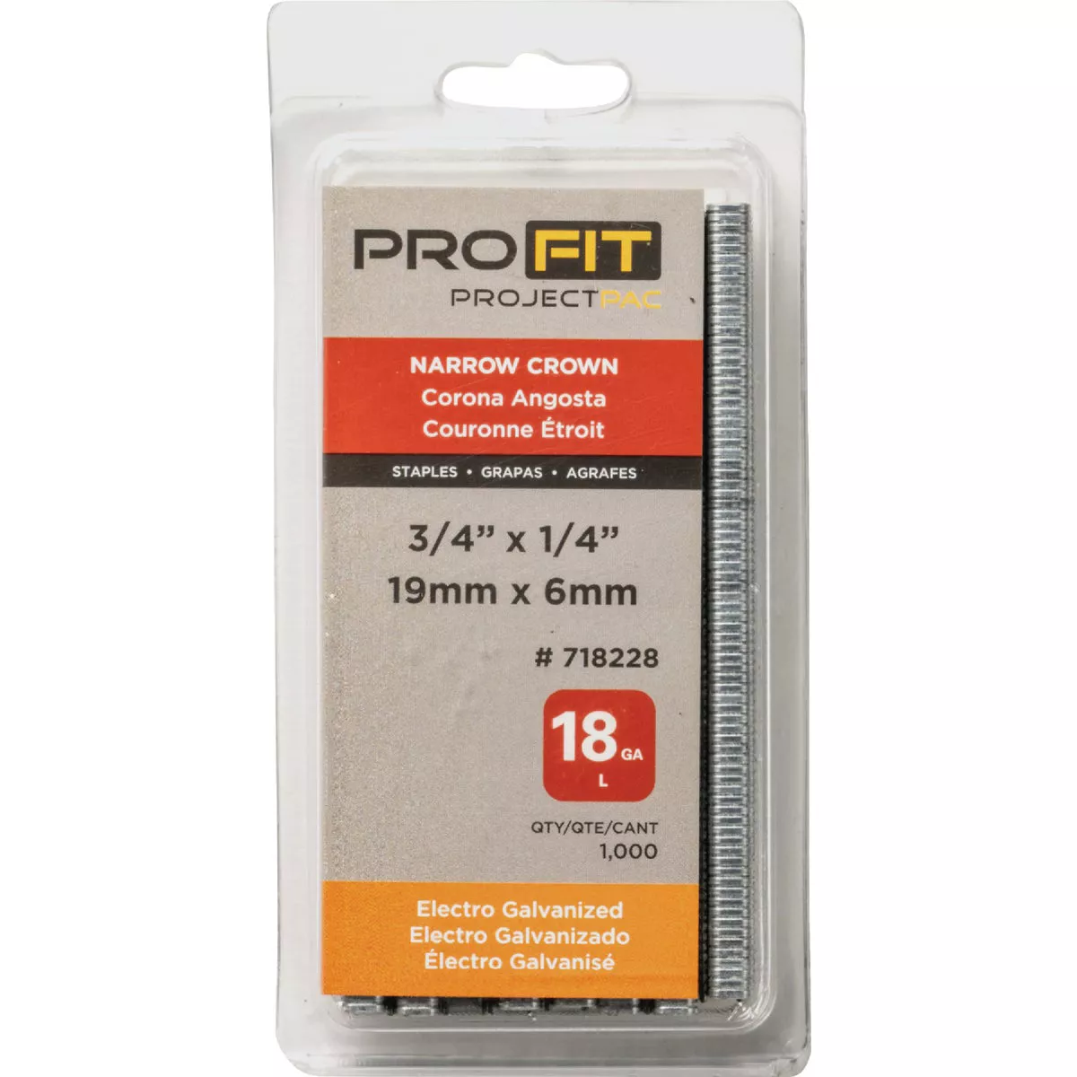 Pro-Fit 1/4 In. x 3/4 In. 18 Gauge Electro Galvanized L-Style Narrow Crown Staple (1000 Ct.) - photo 2