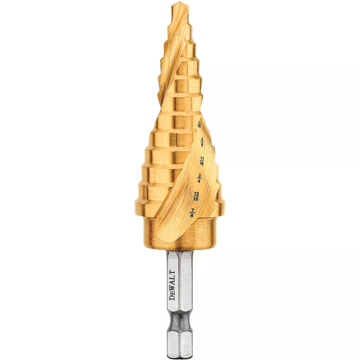 DeWalt Impact Ready 3/16 In. - 7/8 In. Step Drill Bit, 12 Steps