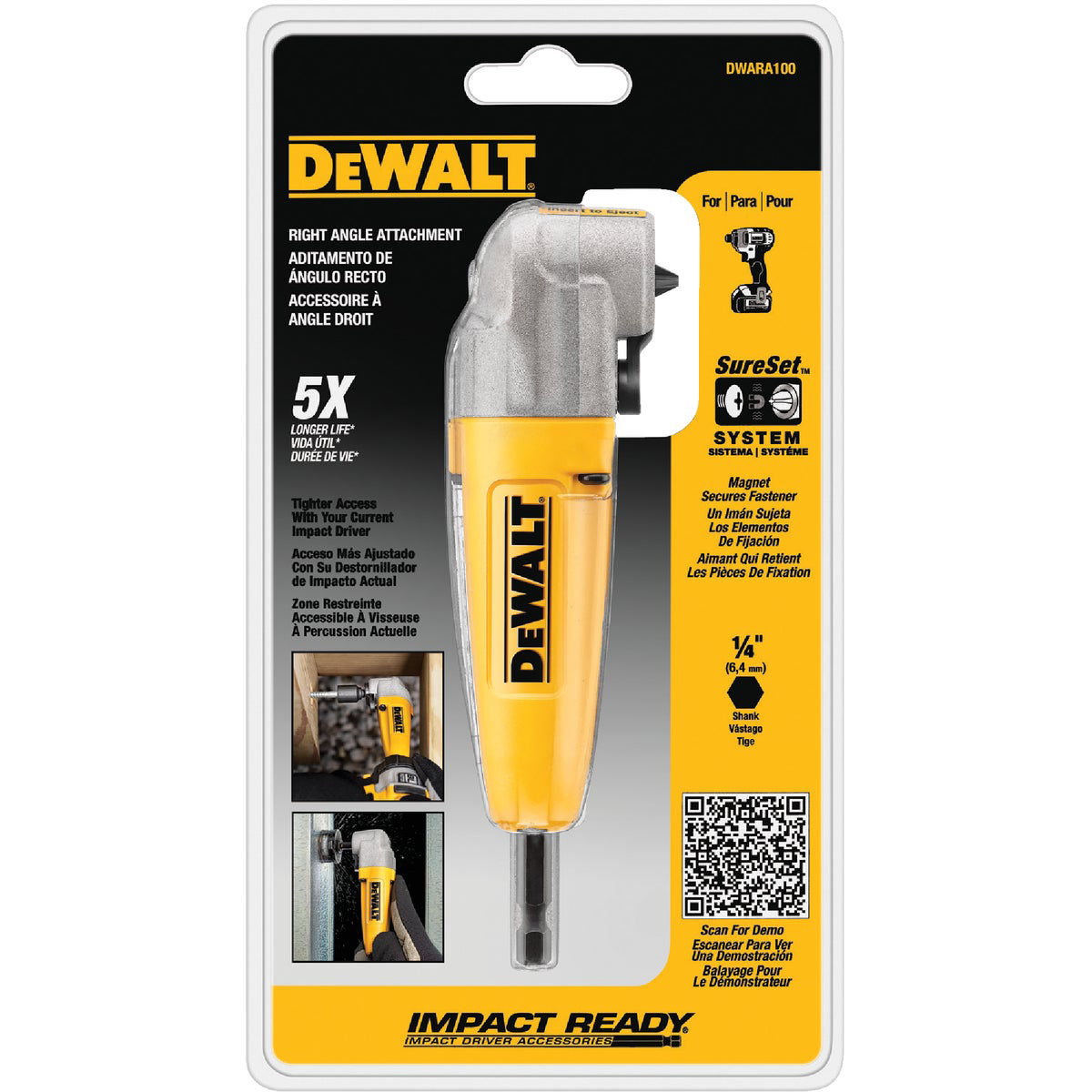 DEWALT Right Angle Attachment, Impact Ready (DWARA120) : : DIY  & Tools