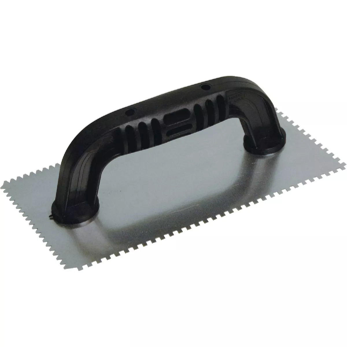Marshalltown QLT 1/8 In. Square Notched & 1/8 In. Flat V-Notched Trowel w/Black Handle