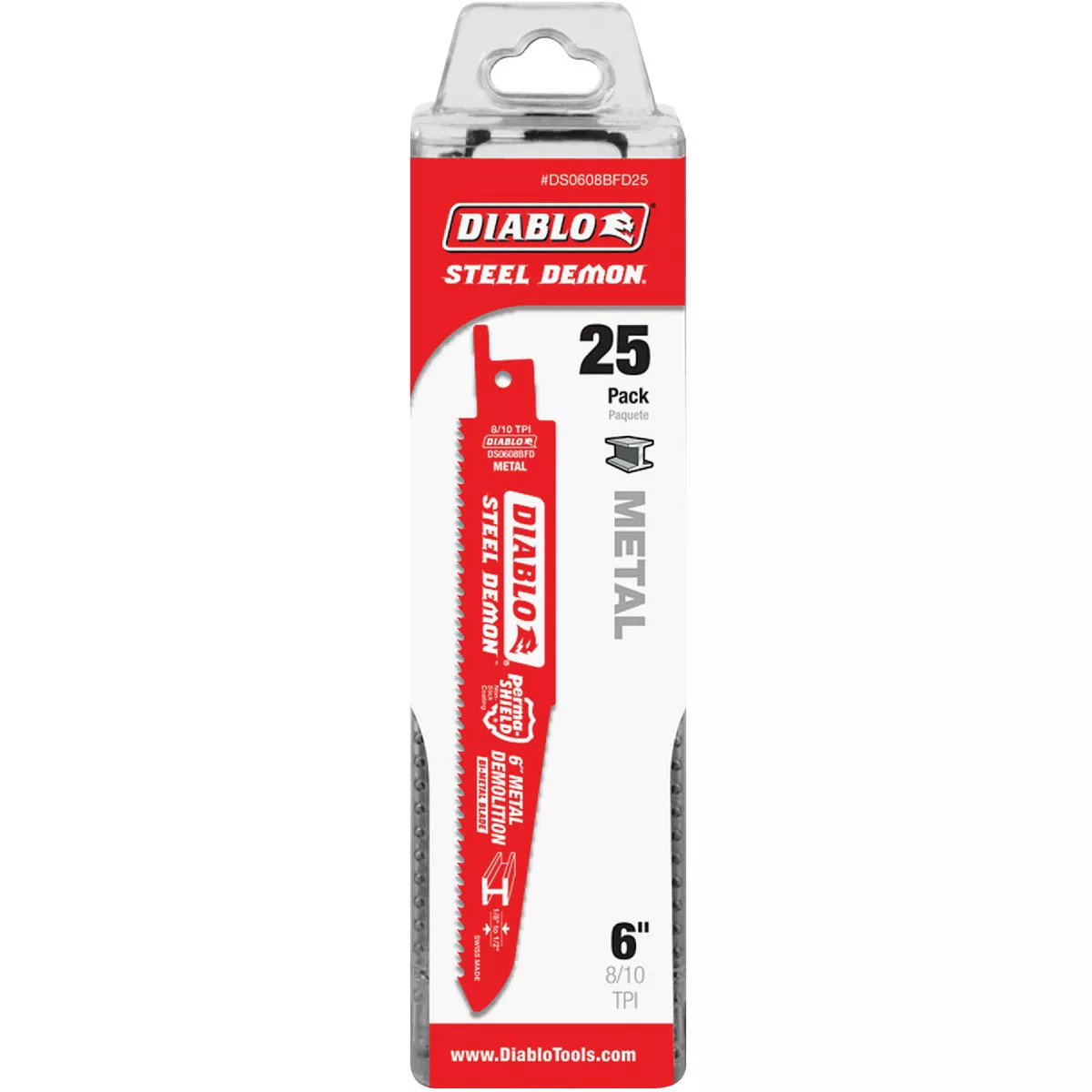 Diablo Steel Demon Bi-Metal 6 In. 8/10 TPI Metal Demolition Reciprocating Saw Blade (25-Pack) - photo 2