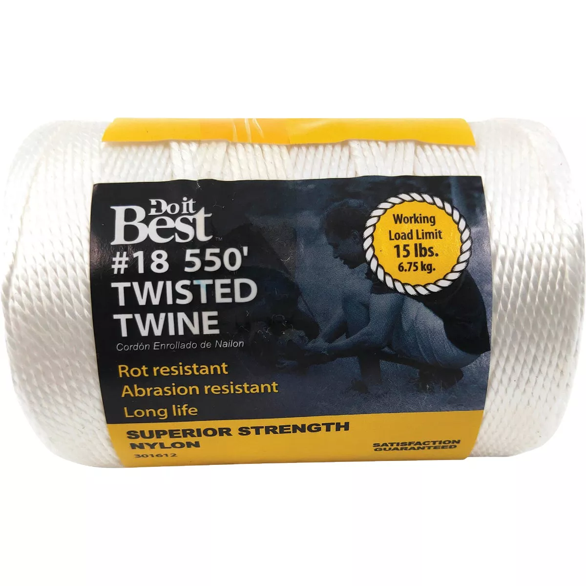 Do it Best #18 x 550 Ft. White Nylon Twisted Twine