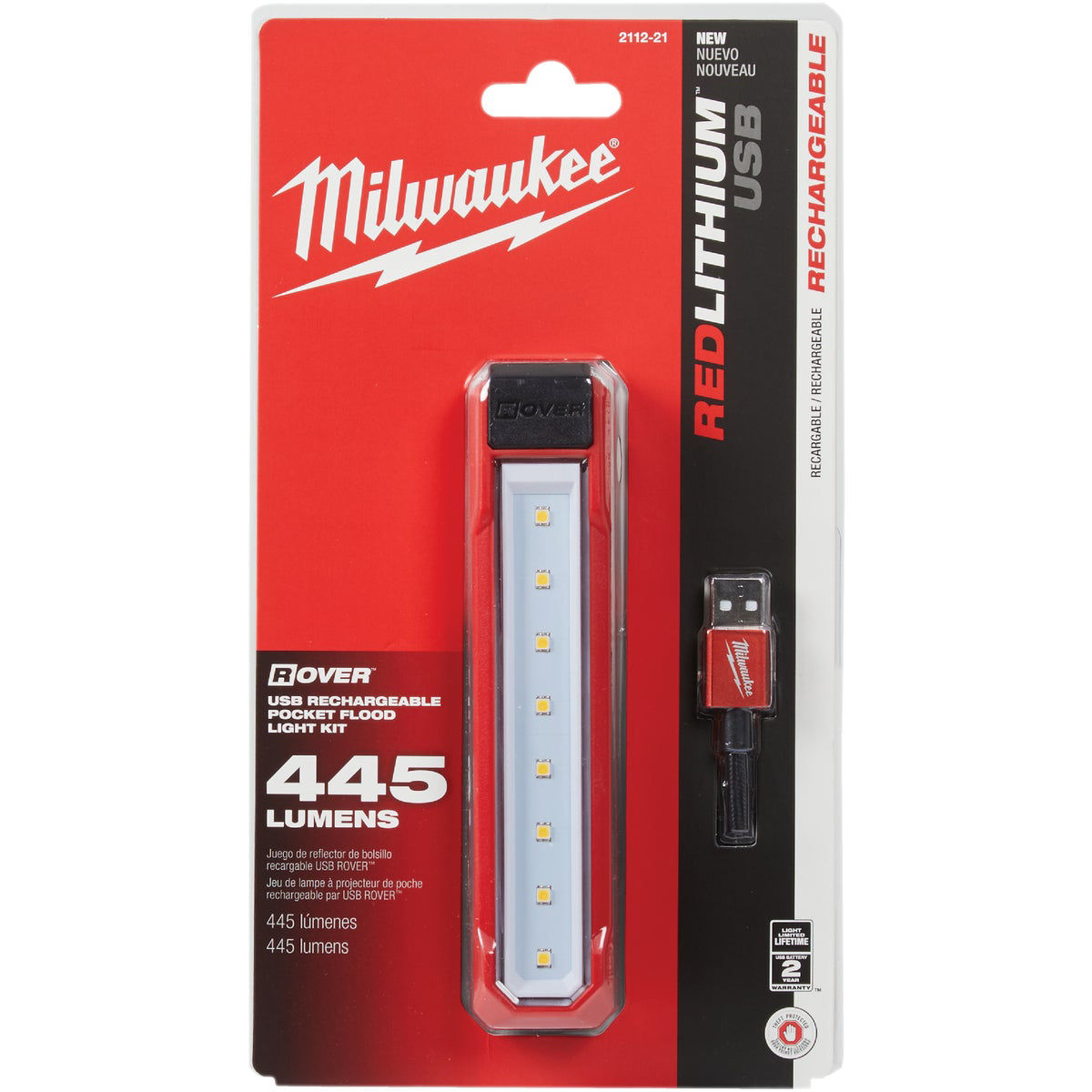 Milwaukee ROVER LED Aluminum REDLITHIUM USB Flood/Rechargeable