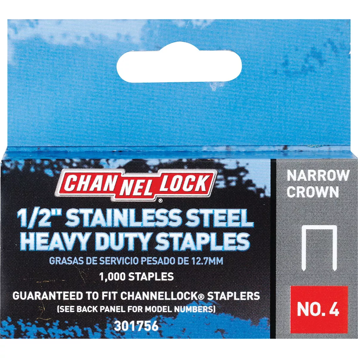 Channellock No. 4 Narrow Crown Stainless Steel Staple, 1/2 In. (1000-Pack)