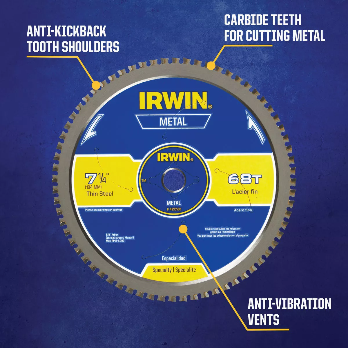 Irwin Metal 7-1/4 In. 68-Tooth Steel Cutting Circular Saw Blade - photo 4